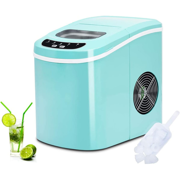 Машина для приготування льоду RELAX4LIFE: 12 кг/24 год, 2 розміри, 2.2 л бак, для дому та офісу (зелена)