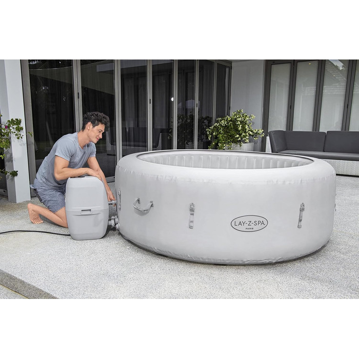 Надувний джакузі Bestway Lay-Z-Spa Paris AirJet з LED-підсвіткою для 6 осіб, 196 x 66 см