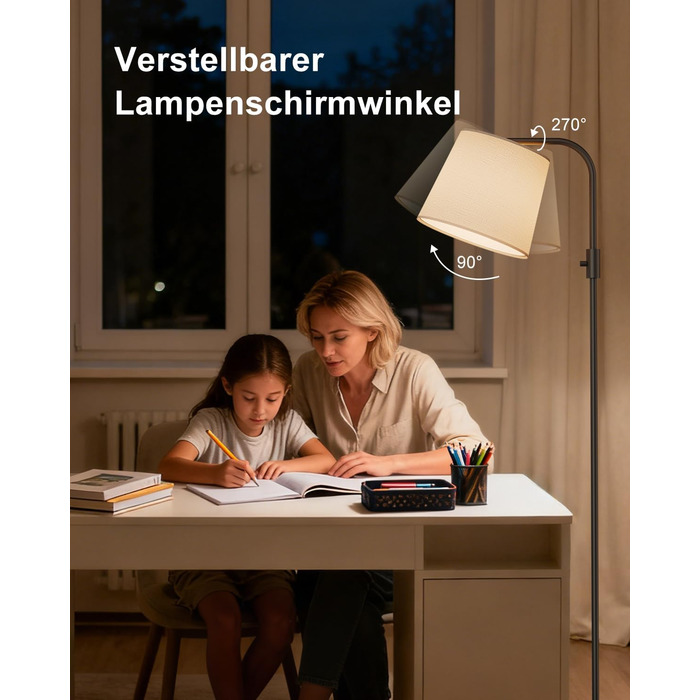 Світлодіодна торшер DUSKTEC RGB для вітальні, смарт-лампа з димером, керування через додаток, тепле та холодне біле світло, 10W, 1200LM, аркова лампа для читання, приліжкова лампа