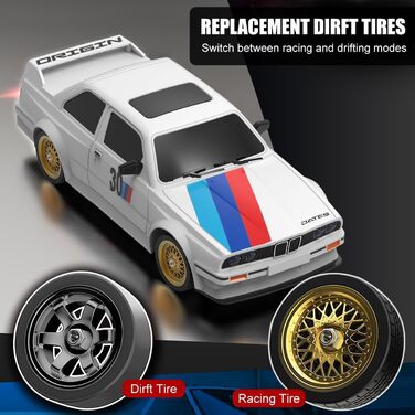 RC Дрифт-кар Mostop 1/16, 2.4GHz, 4WD, 30+ км/год, LED, 2 акумулятори, Білий