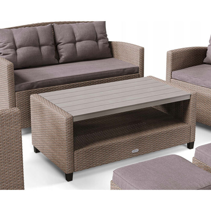 Комплект садових меблів з техноротанга Di Volio Firenze DV-016GF, бежевий, 6 предметів