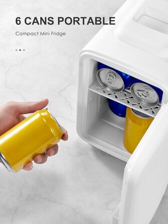 Міні-холодильник Reemix, 4 літри/6 банок, портативний охолоджувач та підігрівач, персональний холодильник для догляду за шкірою, косметики, напоїв, продуктів, ідеальний для спальні, офісу, авто