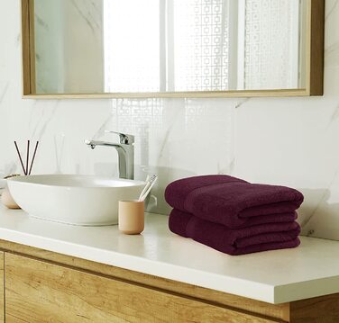 Рушники Утопія-набір з 8 бавовняних рушників-2 банних рушники, 2 рушники і 4 ганчірки для миття посуду- (бордового кольору)