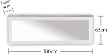 Комод-тумба Stella Trading ROMANCE з ламінату Сібіу Ларч / Дуб Сан Ремо - стильний комод у сільському стилі з великим об'ємом для вітальні - 186 x 100 x 46 см (Ш/В/Г)