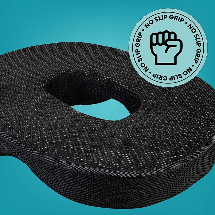 Подушка для сідниць та спини Healthy Spirit Donut | Для геморою, ішіасу, вагітності, чорна