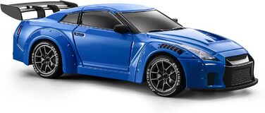 RC Drift Car ACAMMZAR 1:24, 4WD, 20 км/год, з LED підсвіткою, 2 акумулятори, для дітей від 4 років та дорослих - блакитний S815