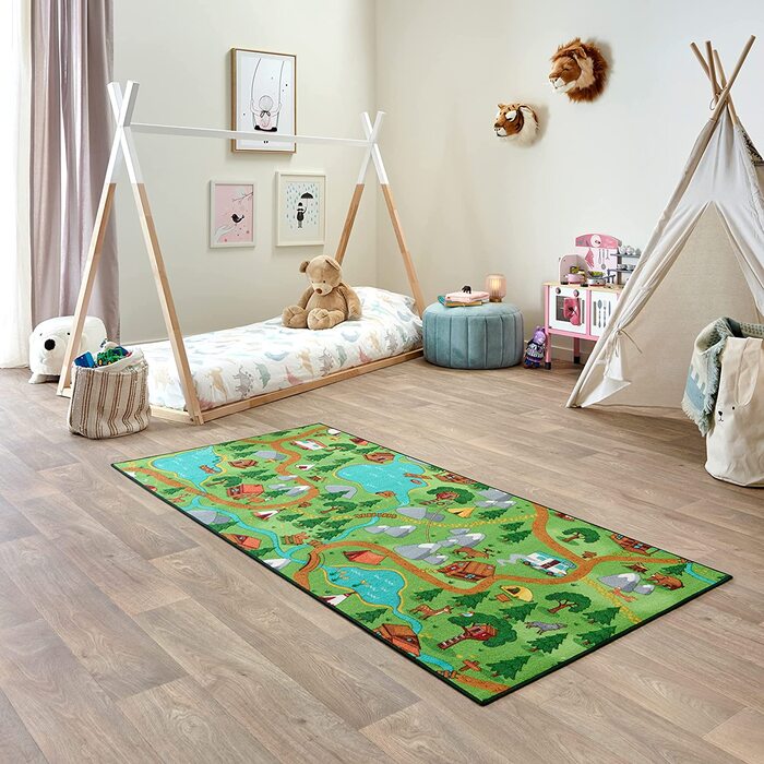 Килим студійний, килим для дитячої кімнати, дитячий килимок, вуличний килимок для хлопчиків і дівчаток для спальні та ігрової кімнати, нековзний, можна прати при температурі 30C - (95x200 см, для піших прогулянок)