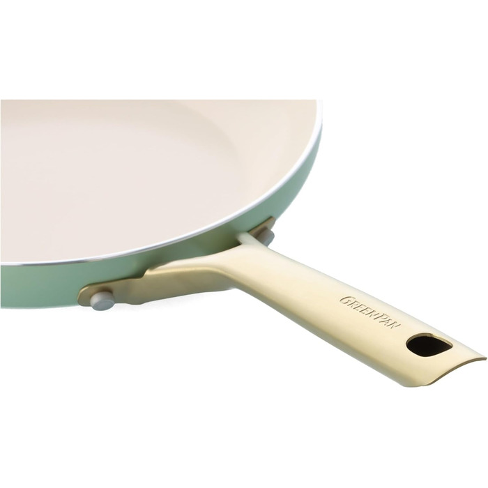 Набір сковорідок GreenPan Shades з керамічним антипригарним покриттям, 3 шт. (20/24/28 см), без PFAS, для індукційних плит, з нержавіючою сталею, безпечний для посудомийної машини, термостійкий, колір Terra (зелений)