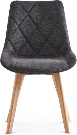 Стілець для їдальні B&D Home Tania (2 шт.) - оббивка Merlot, дизайн в стилі Skandi, для кухні, офісу, вітальні