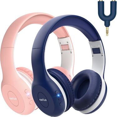 Дитячі навушники EarFun Bluetooth 2 шт. , 85/94 дБ, HiFi звук, HD мікрофон, акумулятор 40 год, складні, з розгалужувачем