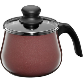 Каструля WMF Fusiontec Mineral Milchtopf з кришкою Gladeckel 12 см, для приготування молока, індукційна, з високотехнологічної кераміки, термостійка, стійка до подряпин (червона)