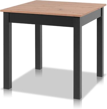 Розсувний обідній стіл Smart 80x80 см, Asteiche, для кухні, розтягується до 120 см, з висувною платформою, на 6 осіб