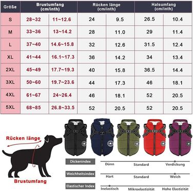 Зимовий жилет Voarge Dog Jacket з шлейкою, водонепроникний, світловідбиваючий, 3XL червоний