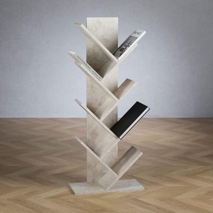 Стильна полиця для книг IDIMEX Jules з бетону - вільного типу, з високоякісної ДСП