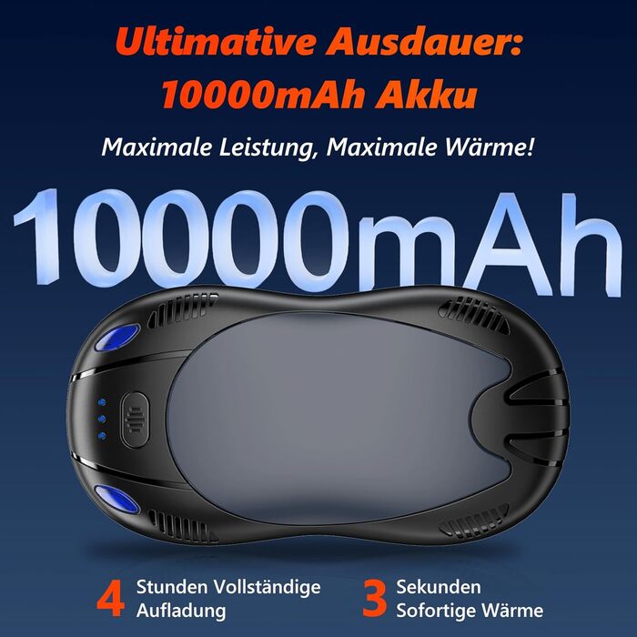 Електричні грілки для рук FANDLISS з магнітом, 10000mAh, 2 шт., з двостороннім нагрівом, USB, 3 режими, для активного відпочинку, подарунок
