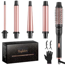 Локкенштаб 5 в 1 Haglater: Керамічний локкенштаб з насадками для великих та маленьких локонів (9-38 мм)