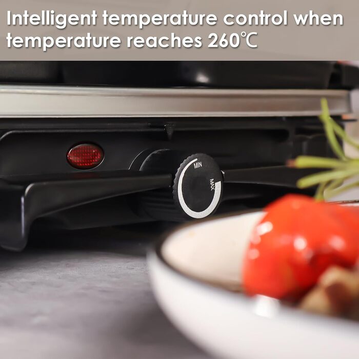 Електричний гриль-ракле для 8 осіб з антипригарним покриттям та 8 міні-сковорідками