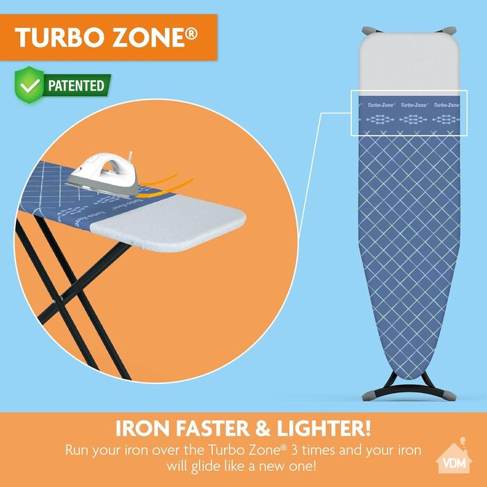 Чохол для прасувального столу Comfort 3-шаровий, розмір L, універсальний, 45x125 см, бавовна, синій