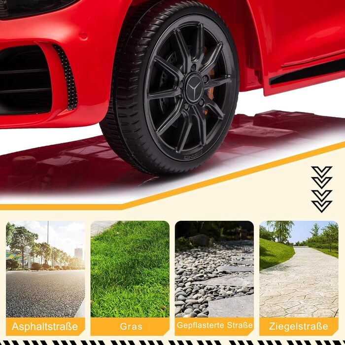Дитячий електромобіль Mercedes Benz AMG LEADZM 12V, з пультом, MP3, музика, LED, червоний