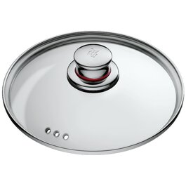 Скляна кришка для каструлі WMF Quality One 20 см, термостійке скло до 130°C, з металевою ручкою, підходить для посудомийки