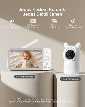 Відеоняня з камерою 2.5K, 5.5