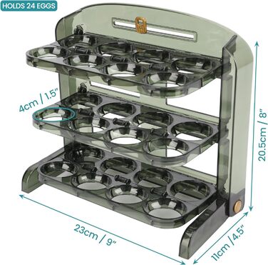 Шаровий холодильник для яєць на 24 яйця, компактний та пластиковий, 3-