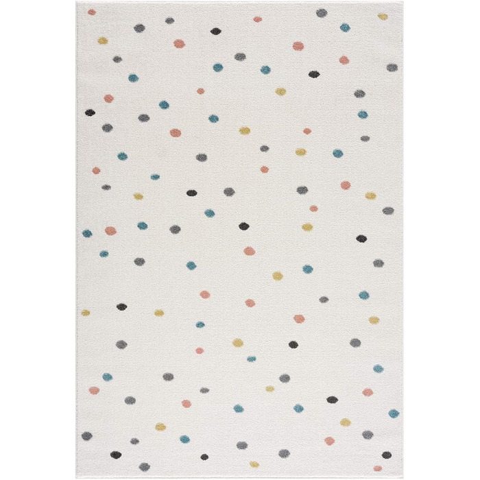 Килим для дитячої кімнати-кремовий-120x160 см-ігровий килимок з короткими ворсистими кольоровими точками дитячий килим-Oeko-Tex Standard 100