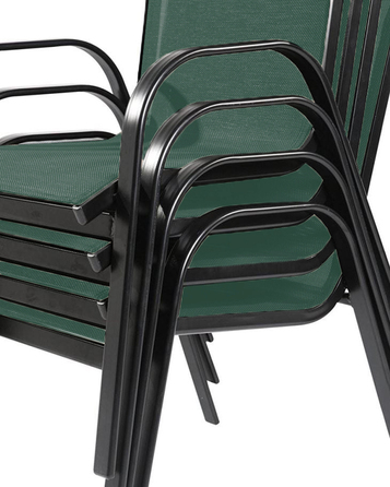 Комплект садових меблів: великий стіл (140x80) та 6 металевих стільців