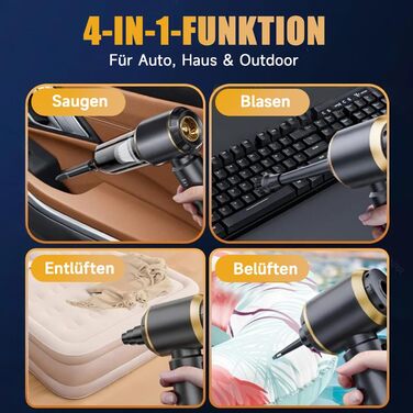 Акумуляторний ручний автомобільний пилосос 26000Па з безщітковим двигуном, 3 режими потужності, швидка зарядка, для авто, шерсті тварин та диванів, сірий