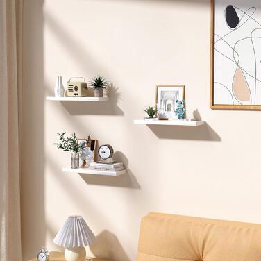 Набір білих настінних полиць-невимок (3 шт.) для ванної, спальні, вітальні та кухні — приховані полиці для декору та зберігання
