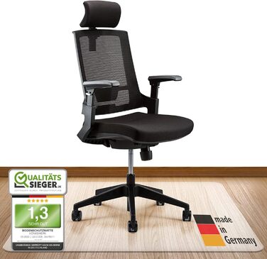Килимок для захисту підлоги KW офісний стілець різних розмірів розміри - неслизькі, зроблені в Німеччині (трансп. молочний, 80x120 см)