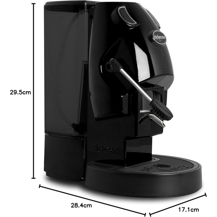 Кавомашина Didiesse Baby Frog Pad – компактна модель з ESE-падами, 450 Вт, 1,5 л бак, Standby-функція (чорний)