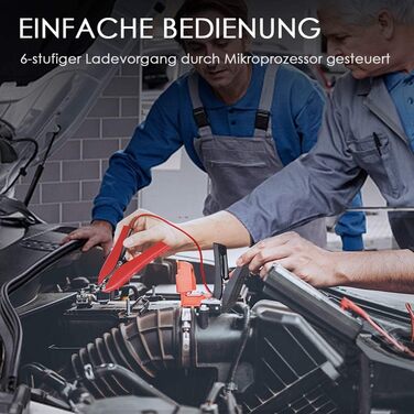 Зарядний пристрій для акумулятора LEICESTERCN 12V/24V - автоматичний, 5/10/25A, LCD, для авто, мото, 6V/12V