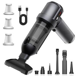 Акумуляторний ручний пилосос 4 в 1 для дому та авто, 25000Па, бездротовий портативний пилосос з автоматичним спорожненням контейнера, для шерсті тварин, сірий