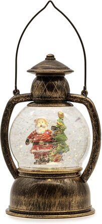 LED ліхтар Hellum у вигляді сніжної кулі на Новий рік, 14x20 см, з підсвіткою, на батарейках, для прикраси ялинки та дому