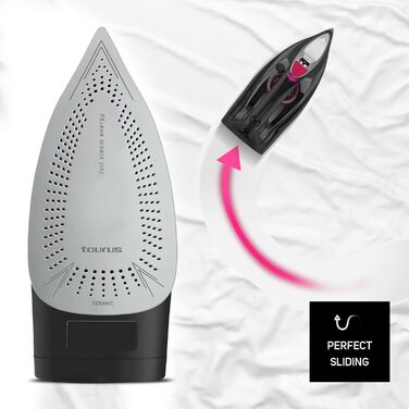 Праска Taurus 2800 Вт з регулюванням температури та подачі пари, керамічна підошва, система захисту від накипу та Anti-Drop, водяний спрей