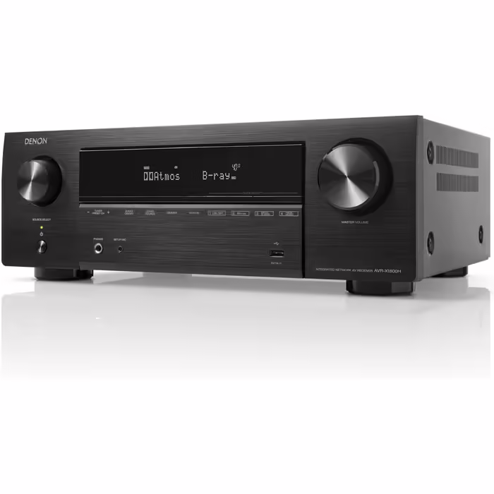 AV-ресівер Denon AVR-X1800H 7.2-канальний, Hi-Fi підсилювач із Dolby Atmos, DTS:X, 8K HDMI, Bluetooth, Wi-Fi, AirPlay 2, HEOS, Alexa, 6 HDMI входів, 1 вихід