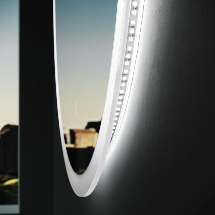 Дзеркало для ванної кімнати SONNI LED з підсвічуванням 80x60 см, прямокутне, біле