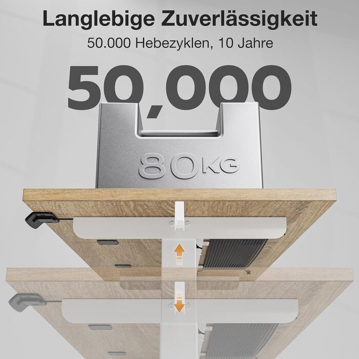 Регульований стіл 120x60 см, електричний з функцією пам'яті, стоячий/сидячий комп'ютерний стіл. Керування кабелями та гачки, регульований підйомний стіл для офісу та дому – Білий. (Світло-русявий, 100 см)