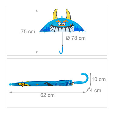 Relaxdays Дитяча парасолька 'Монстр'
