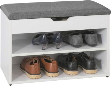 Підставка для взуття SoBuy FSR25-W з сидінням підставка для взуття підставка для взуття шафа для взуття, скриня для взуття BHT прибл. 60x44x30 см (світло-сірий, маленький)
