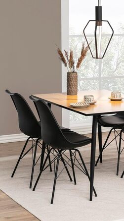 AC Design Furniture Emanuel: Комплект з 2-х обідніх стільців, чорний, PU/Метал, 48,5 x 85,5 x 54 см