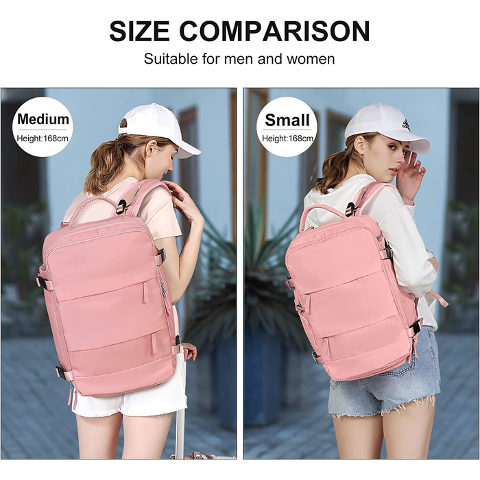 Дорожній рюкзак SZLX 33х20х47 см рожевий