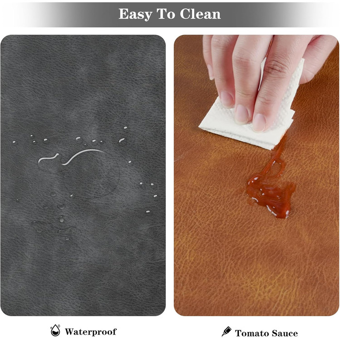 Набори серветок Pixieora: миючі, з підставки для тарілок, штучна шкіра, двосторонні, протиковзні, 6 шт. (сірий, коричневий)