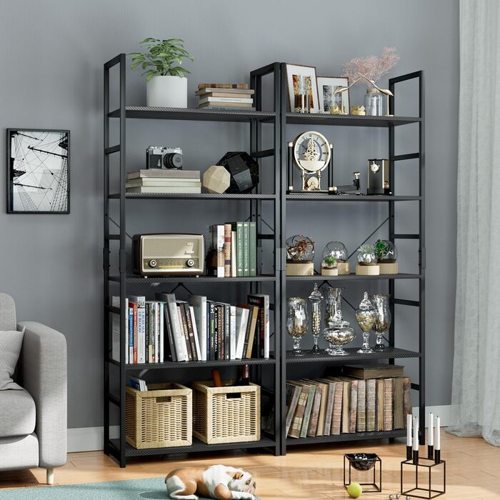 Стелаж OTK з 5 полицями, високий, для офісу та дому, білий (Carbon, 5-Shelf)