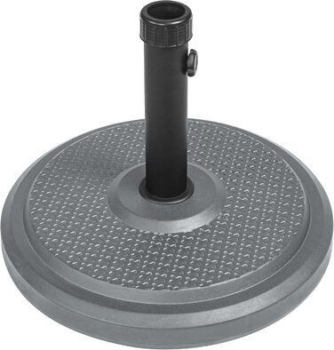 Підставка для парасольки Paramondo, кругла, срібна, з полімерного бетону, для масту діаметром до 50 мм, з адаптерними гільзами
