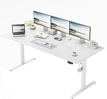 Регульований за висотою стіл Klicelor, електричний, з пам'яттю, 120x80 см, білий