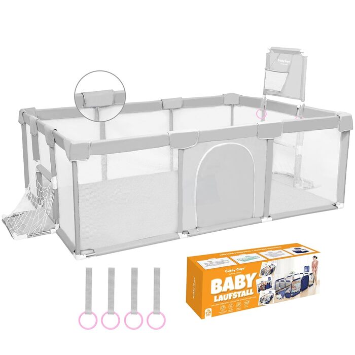 Дитячий ігровий центр з басейнами для кульок та баскетбольним кільцем, сірий, 188x124x66 см