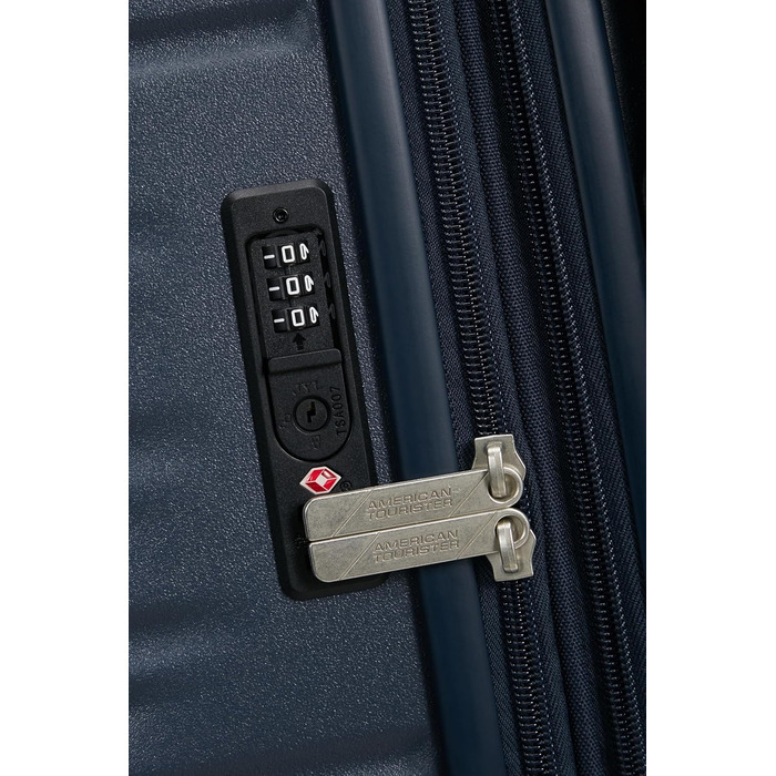 Набір валіз American Tourister Aerotech (3 шт.): ручна, середня, велика, розширювана, з TSA-замком, блакитний (Металевий Navy)