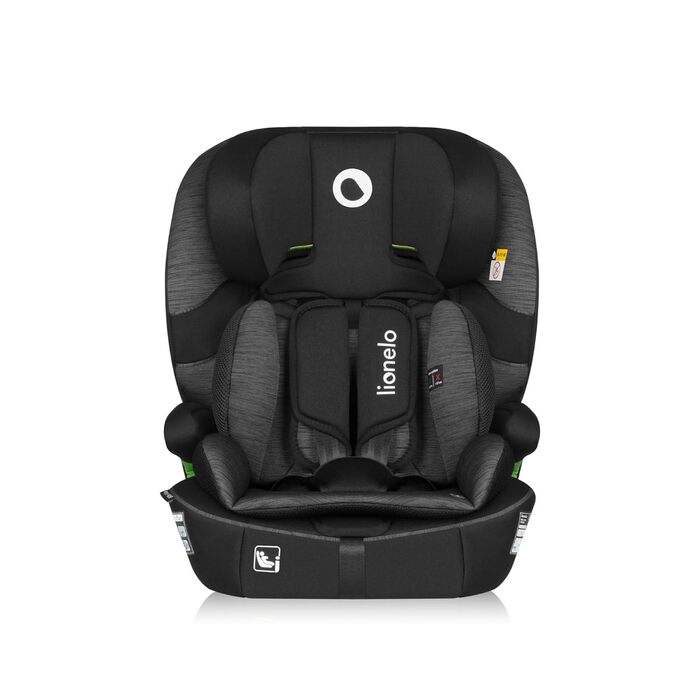 Автокрісло Lionelo Billy i-Size 76-150 см (15 міс - 12 років), ISOFIX, R129, чорно-сіре